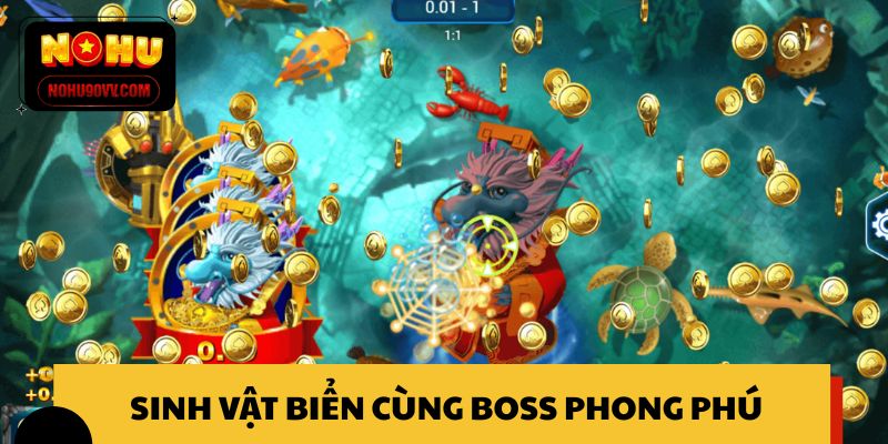 Sinh vật biển cùng boss trong game phong phú